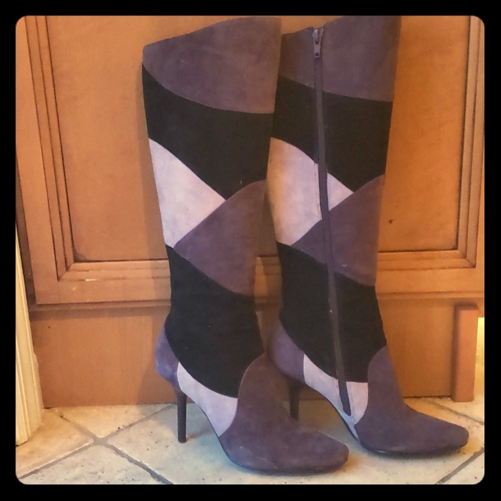 Knee high suede boots